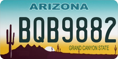 AZ license plate BQB9882