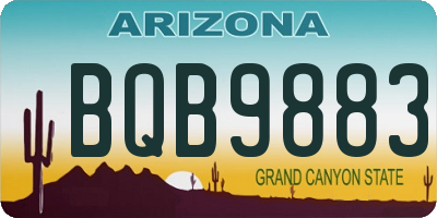 AZ license plate BQB9883
