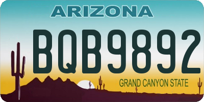 AZ license plate BQB9892