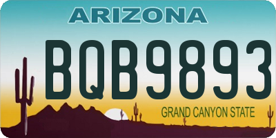 AZ license plate BQB9893