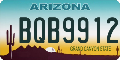AZ license plate BQB9912