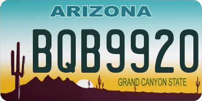 AZ license plate BQB9920