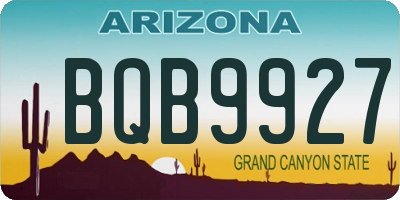 AZ license plate BQB9927