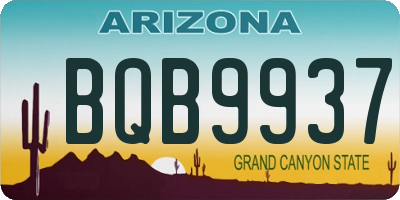 AZ license plate BQB9937