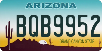 AZ license plate BQB9952