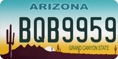 AZ license plate BQB9959