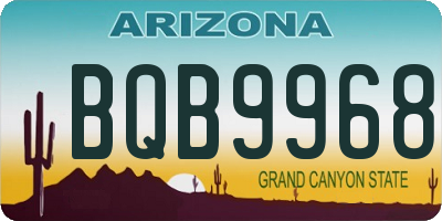 AZ license plate BQB9968