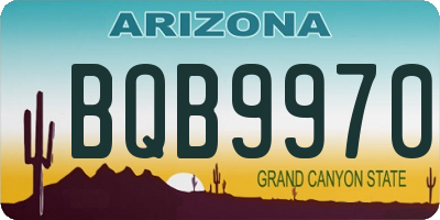 AZ license plate BQB9970