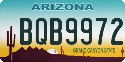 AZ license plate BQB9972