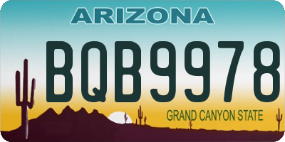 AZ license plate BQB9978
