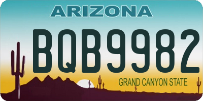 AZ license plate BQB9982