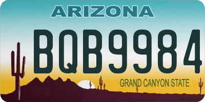 AZ license plate BQB9984