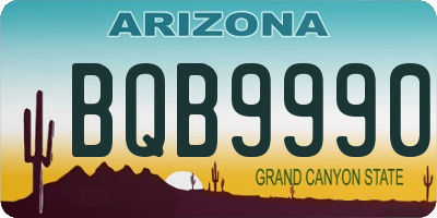 AZ license plate BQB9990