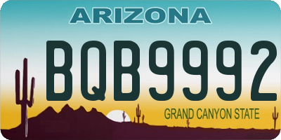 AZ license plate BQB9992
