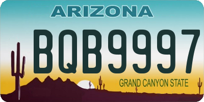AZ license plate BQB9997