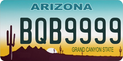 AZ license plate BQB9999