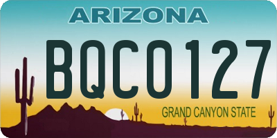 AZ license plate BQC0127