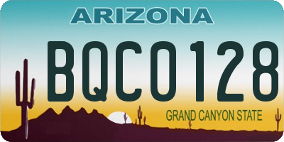 AZ license plate BQC0128