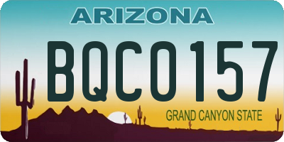 AZ license plate BQC0157