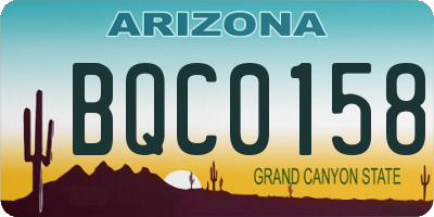 AZ license plate BQC0158