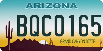 AZ license plate BQC0165