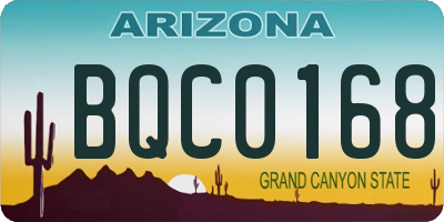 AZ license plate BQC0168