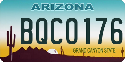 AZ license plate BQC0176