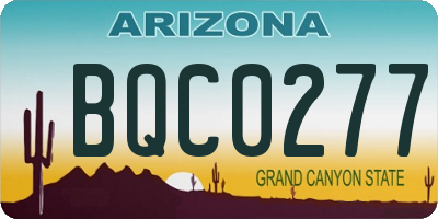 AZ license plate BQC0277