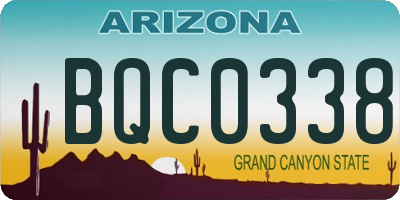AZ license plate BQC0338