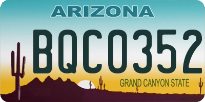 AZ license plate BQC0352