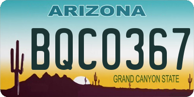 AZ license plate BQC0367