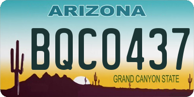 AZ license plate BQC0437