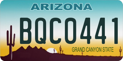 AZ license plate BQC0441
