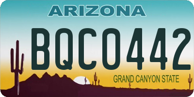 AZ license plate BQC0442