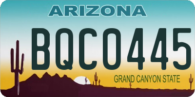 AZ license plate BQC0445