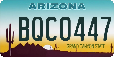 AZ license plate BQC0447