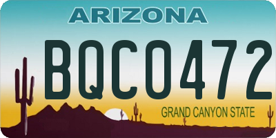 AZ license plate BQC0472