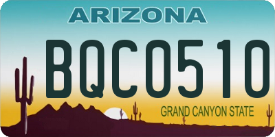 AZ license plate BQC0510