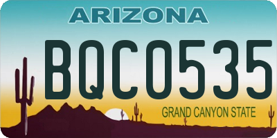 AZ license plate BQC0535
