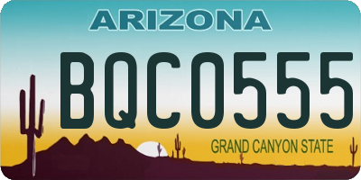 AZ license plate BQC0555