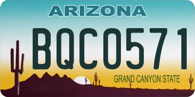 AZ license plate BQC0571