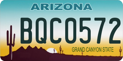 AZ license plate BQC0572