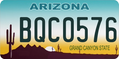 AZ license plate BQC0576