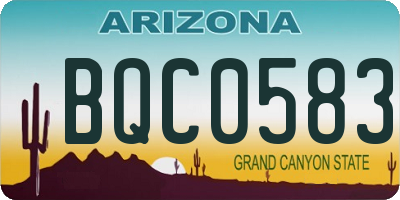 AZ license plate BQC0583