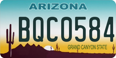 AZ license plate BQC0584