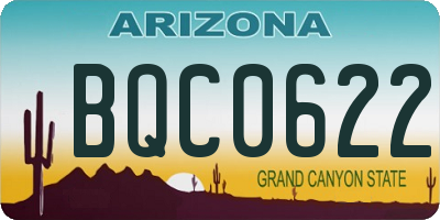 AZ license plate BQC0622