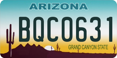 AZ license plate BQC0631