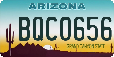 AZ license plate BQC0656