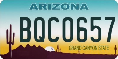 AZ license plate BQC0657
