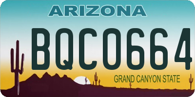 AZ license plate BQC0664